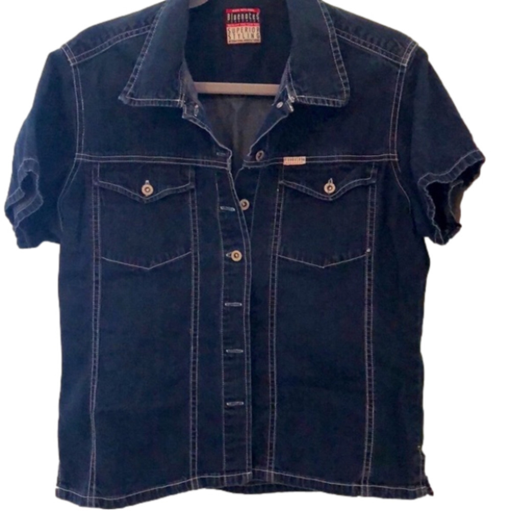 Bluenotes Boxy Rugged Denim Plain Jean Shirt Size  M